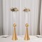 2 Clear Gold 27" Plastic Reversible Trumpet Flower Vases Crystals Party Event